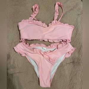 Small Pink Ruffle Bikini Set